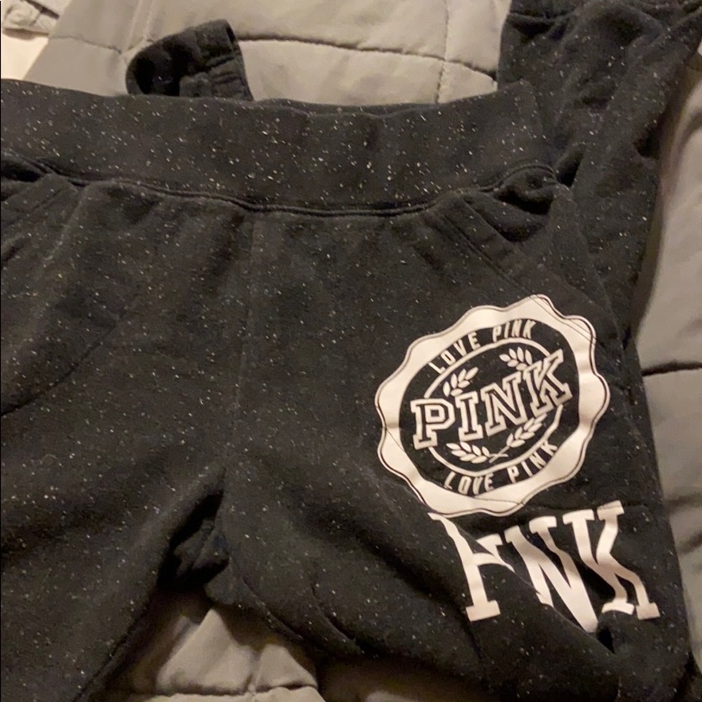 Victoria secret pink joggers black w white specks